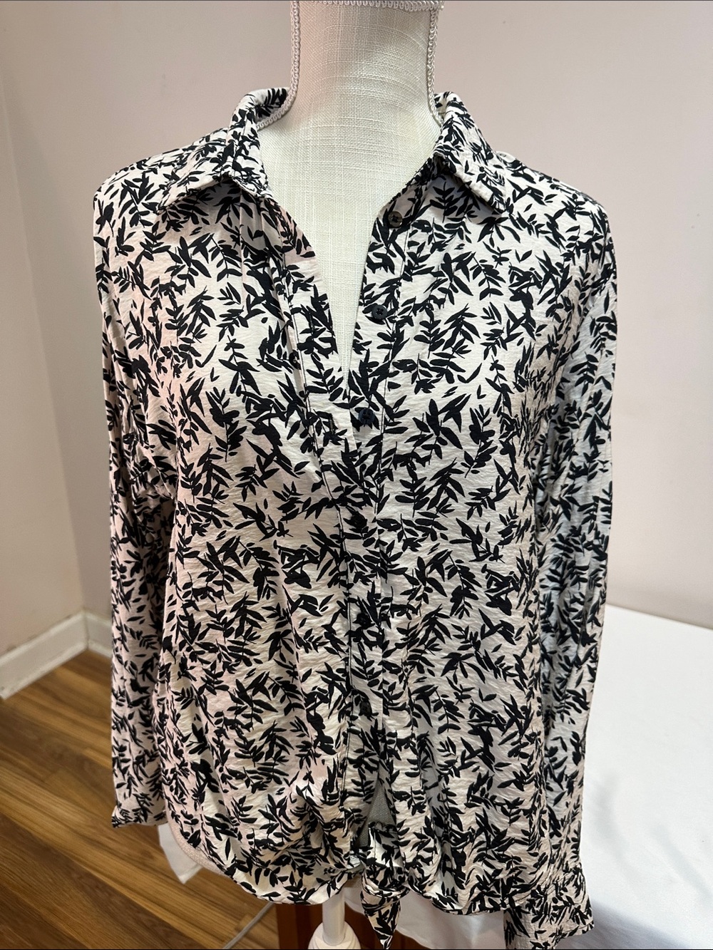 Joie Black & Cream Printed Button-Down Shirt